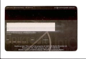 Bank Card: UniCreditBank (UniCredit Bank, SloveniaCol:SI-MS-0026 💳