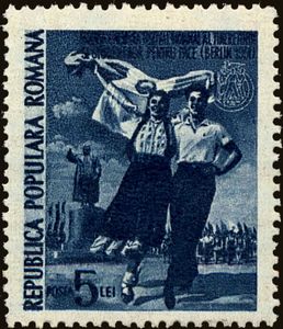 Boy and Girl with Flag