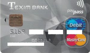 Bank Card: Texim Bank MasterCard Debit PayPass - 08-13 (Texim Bank AD ...