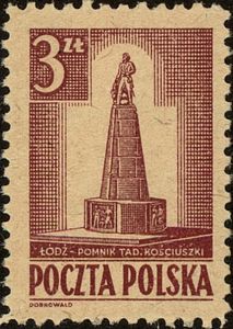 Tadeusz Kosciuszko Monument in Łódź, Perf. 11