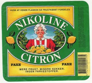 Drink Label: Nikoline Citron (Bryggerierne Faxe Jyske A/S, DenmarkCol ...