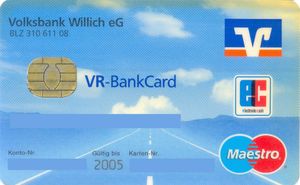 Banko Kortelės Volksbank Willich Vr Bankcard Volksbank Willich