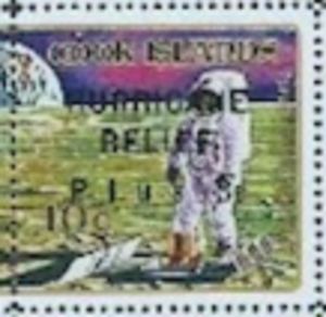 Stamp: Collecting Moon Rocks - Overprint and 3c Surcharge (Cook Islands ...