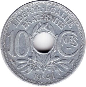 10 Centimes (with dash below MES)
