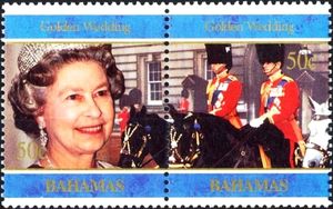 Stamp: Queen Elizabeth II and Prince Philip, 50th Wedding Anniv