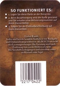 Gift Card World Of Warcraft Computer Games Various Germany Federal Republic Blizzard Entertainment Col D Comga 003f