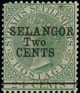 Straits Settlements Stamp Overprinted and Surcharged