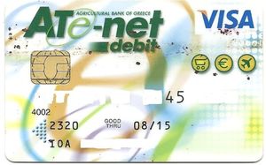 Bank Card: VISA, ATE-net debit (Agricultural Bank of Greece, GreeceCol ...