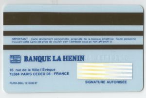 Carte Bleue Visa, Banque La Henin