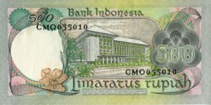 Banknote: 500 Rupiah (Indonesia(1977 Issue) Wor:P-117