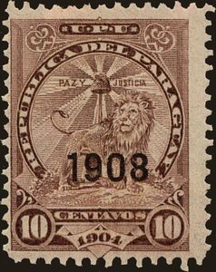 Sentenial Stamp: Sentenial Lion at Rest, Overprinted