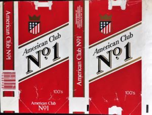 Cigarette Pack: American Club №1 100's (United States of America(American  Club №1 100's) Col:US-CT-0146 🚬