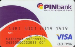 Bank Card: Visa Electron (First Investment Bank, UkraineCol:UA-VE-0398.03