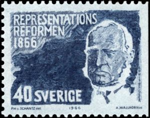 Stamp Louis De Geer (18181896) (Sweden(TwoChamber Parliament) MiSE