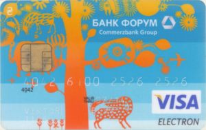 Bank Card: Visa Electron (Bank Forum, UkraineCol:UA-VE-0208.03