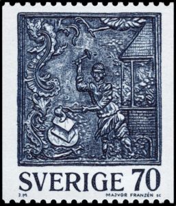 Stamp: Norwegian cast-iron stove decoration (Sweden(Definitives 1977) Mi:SE  992,Sn:SE 1213,Yt:SE 973,Sg:SE 914,AFA:SE 1003,Fac:SE 1009