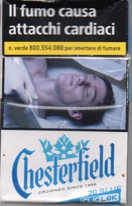 chesterfield blue cigarettes Cigarette Pack: Chesterfield 20 Blue (Italy(Chesterfield 20 Blue)  Col:IT-CT-0205 🚬