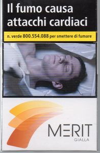 pack of cigarettes in italy Cigarette Pack: Merit Gialla (Italy(Merit Gialla) Col:IT-CT-0206 🚬