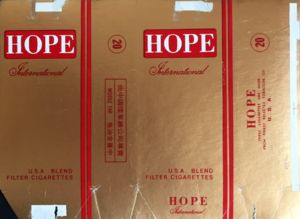 hope original cigarettes Cigarette Pack: Hope International (China, People's RepublicCol:CN-CT-0758  🚬