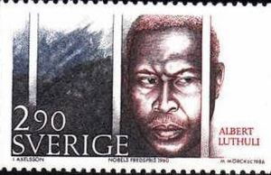 Stamp: Albert Luthuli, 1960 (Sweden(Nobel Prize Winners for Peace) Mi ...