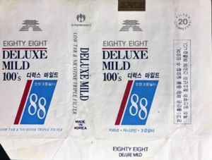 Cigarette Pack: Eighty Eight 88 Deluxe Mild (Korea, SouthCol:KR-CT-0008 🚬
