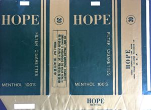 hope cigarettes Cigarette Pack: Hope Menthol 100's (Hong KongCol:HK-CT-0014 🚬