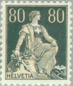 Helvetia with Sword - "Grilled" gum
