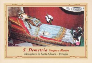 Holy Card: "Demetria Virgin and Martyr (holy body)", Perugia ...
