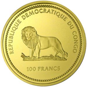 Franc Red Mince: 100 Francs (Red Butterfly) (Kongo (demokratická republika)(2000 ...