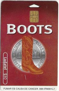 Phonecard: Boots Light - Red (Telmex - Ladatel, Mexico(05