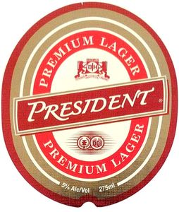 Etiqueta de bebida: President - Premium Lager (Banks DIH Ltd ...