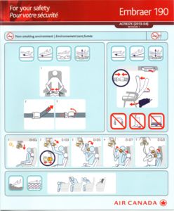 Safety Card: Embraer 190 (Air Canada, CanadaCol:ACA-CA-0028