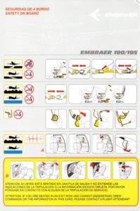 Safety Card: Embraer 190/195 (Embraer, BrazilCol:EMB-BR-0001