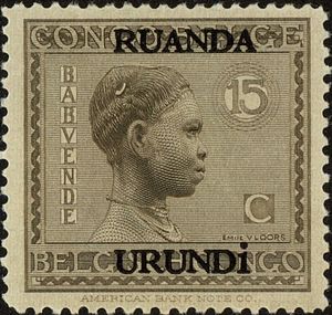 Head-dress of Babuende woman overprinted