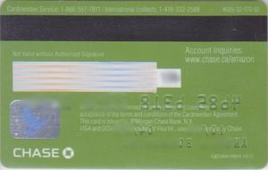 Bank Card Amazon Rewards Jpmorgan Chase Bank United States Of