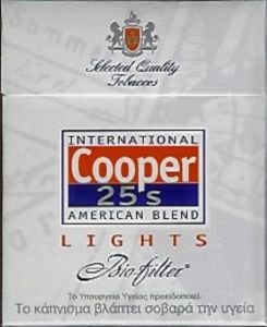 Cigarette Pack: Cooper International Lights 25 (Greece(Cooper International  Lights 25) Col:GR-CT-1252 🚬