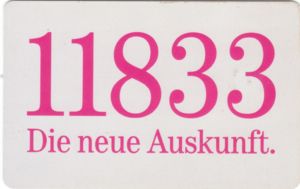 11833: Weitervermittlung Der Telekom-Auskunft Wird Teurer – JXYLQ
