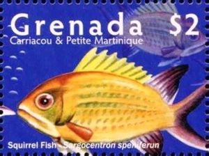 Fish Martinque Stamp: Squirrel fish (Grenada Carriacou & Petite Martinique(Tropical ...