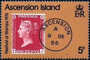 G.B. Penny Red with Ascension postmark