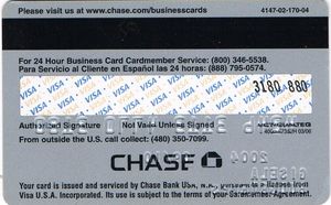 bank card: chase business (chase bank usa, n.a., united states of america) col:us vi 0451 bank card: chase business