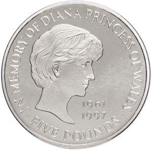 Munze 5 Pounds In Memory Of Diana Princess Of Wales Grossbritannien 1971 Heute Gedenkausgabe Wcc Km997