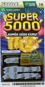Loterijos bilietai: Super 5000 blue (UAB 