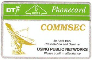 Phonecard: Commsec (3) - Using Public Networks (British Telecom, United ...