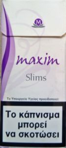 greek slim cigarettes Cigarette Pack: Maxim Slims Mauve (Greece(Maxim Slims Mauve) Col:GR-CT-2097  🚬