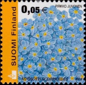 Stamp Water Forget Me Not Myosotis Scorpioides Finland Mi Fi 1590bc Lap Fi 1585b