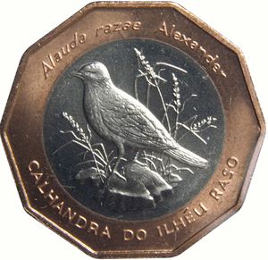 Coin: 100 Escudos (Bird Fauna of Cabo Verde Islands - Raso Lark) (Cabo ...