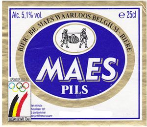 Drink Label Maes Pils (AlkenMaes S.A., BelgiumColBEBEER019024