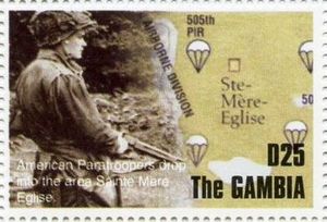 American paratroopers drop into Sainte-Mèrè-Eglise area