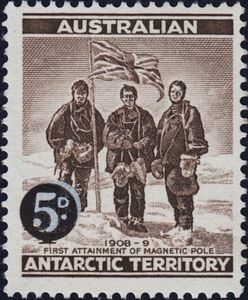 Stamp: Shackleton Expedition at South Magnetic Pole - surcharged ...