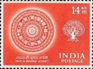 Round parasol and Bodhi tree